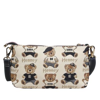 Henney Bear Schultertasche schwarz/creme