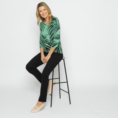 MILANO Design Damen-Pullover grün/schwarz