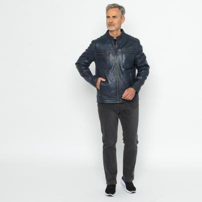 OTTO KERN Herren-Lederjacke marine