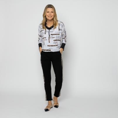 VANESSA STYLE Damen-Shirt schwarz/weiß/beige