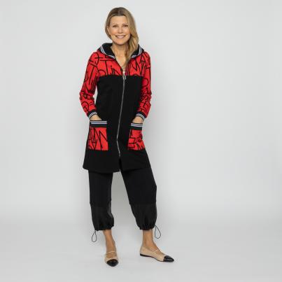 VANESSA STYLE Damen-Kapuzenjacke schwarz/rot