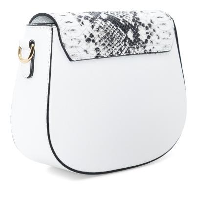 Luca Lorenzo Umhängetasche weiß & Schlangenmuster