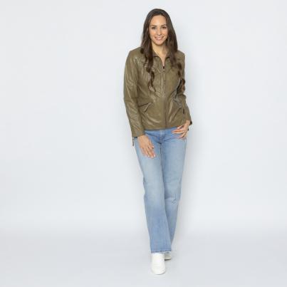 OTTO KERN Damen-Lederjacke khaki