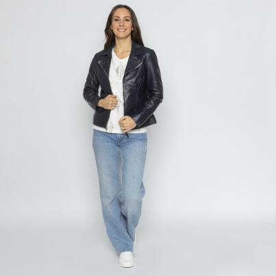 OTTO KERN Damen-Lederjacke nachtblau