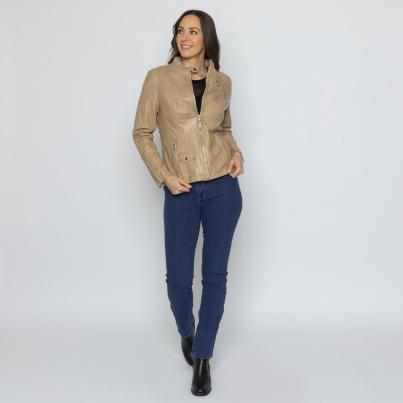 OTTO KERN Damen-Lederjacke stone