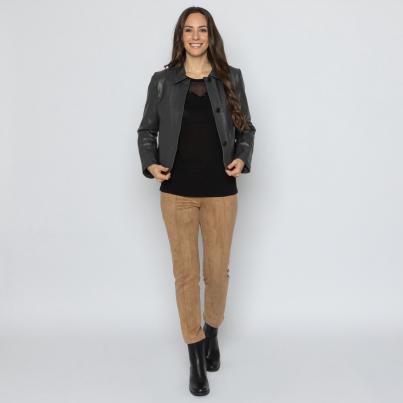 OTTO KERN Damen-Lederjacke anthrazit