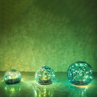 3 LED Outdoor-Kugeln blau