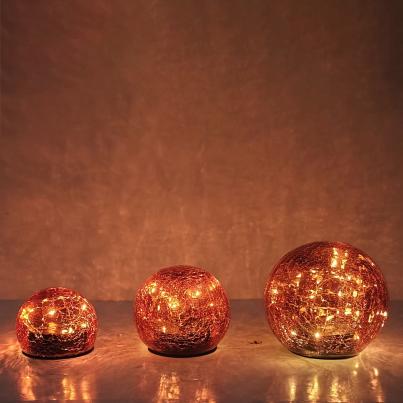 3 LED Outdoor-Kugeln orange