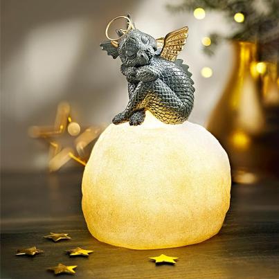 Drache auf LED-Schneekugel