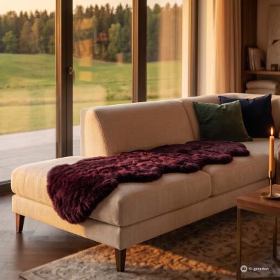 Sofafell aubergine 60x180cm