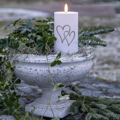 LED-Außenkerzen 2er Set Herz