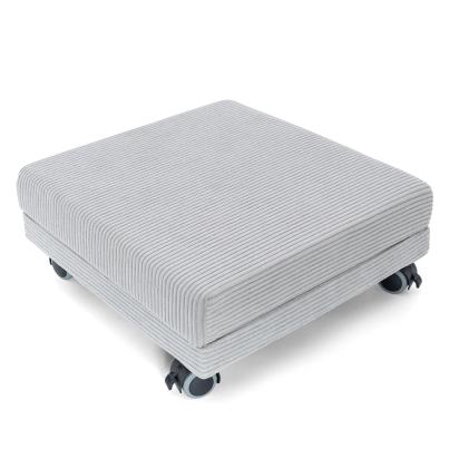 Hocker faltbar mit Untersatz Cord hellgrau