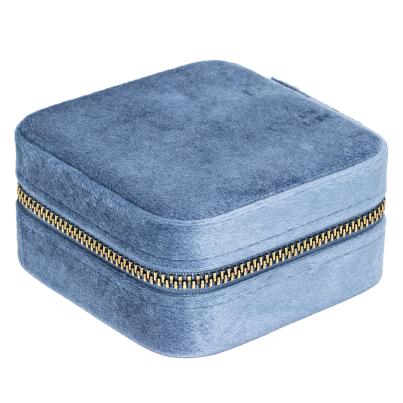 Samt Schmuck/Reise-Etui blau