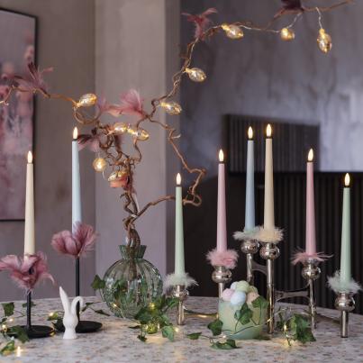 4 LED-Stabkerzen pastellpink