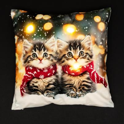 LED-Kissen Babykatzen 40x40cm