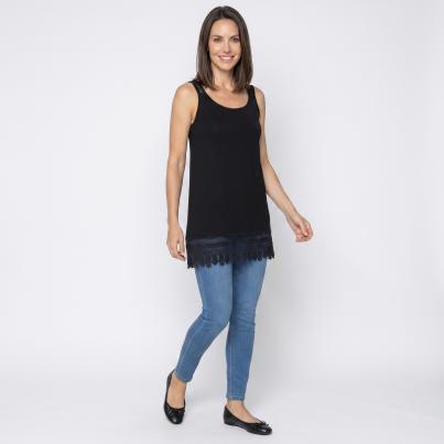 Jeannie Damen-Top mit Spitze schwarz