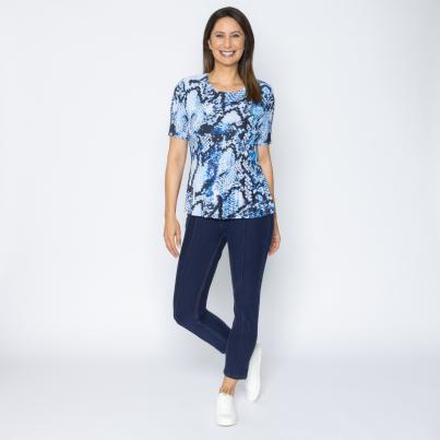 Jeannie Damen-Plissee-Shirt snake