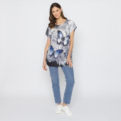 FASHION NEWS Damen-Shirt Butterfly grau