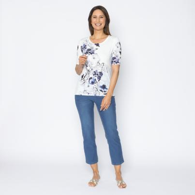 BRILLIANTSHIRTS Damen-Shirt Blumenranke