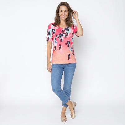 BRILLIANTSHIRTS Damen-Shirt Leoflecken multicolor