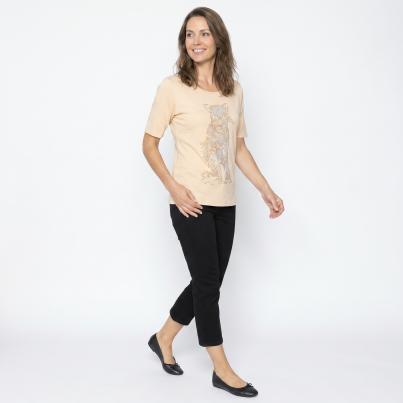 BRILLIANTSHIRTS Damen-Shirt Glitzerleopard