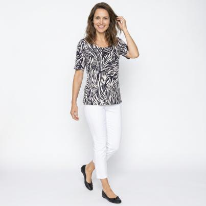 BRILLIANTSHIRTS Damen-Shirt Tropical Zebra