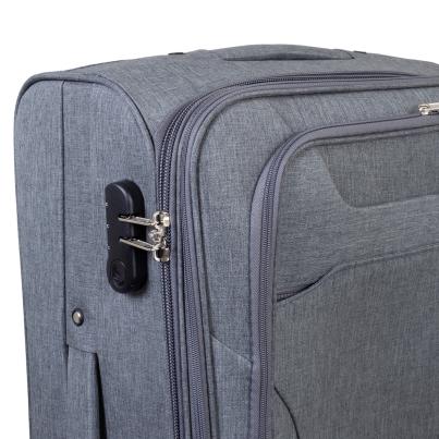 3-teiliges Stoff-Kofferset 'Cremona' grau