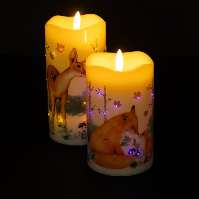 2 LED-Kerzen Funkelzauber Herbst