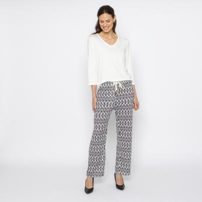 FASHION NEWS Damen-Hose Grafik navy/weiß