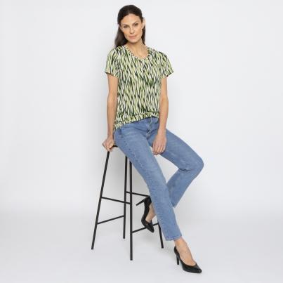 FASHION NEWS Damen-Shirt Blätter grün/multicolor