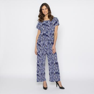 FASHION NEWS Damen-Hose Blätter blau/multicolor