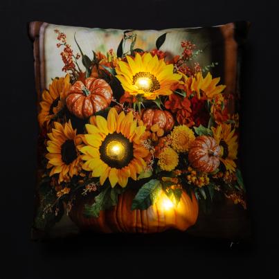 LED-Kissen Sonnenblumen 40x40cm