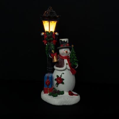LED-Laterne mit Schneemann