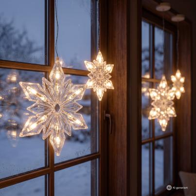 4 LED-Sterne mit Saugnapf