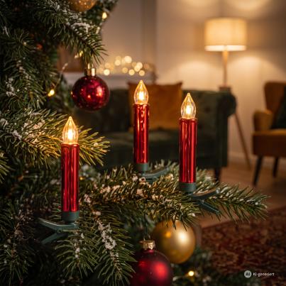 10 LED-Tannenbaumkerzen mit FB