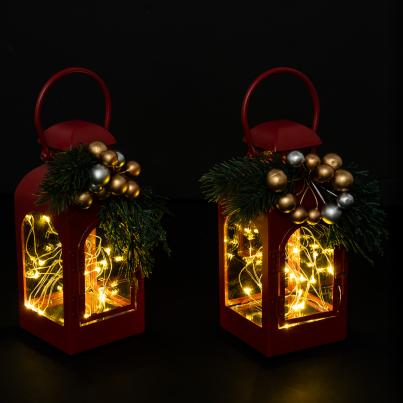 2er Set LED-Laternen in rot