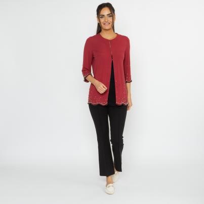 MILANO Design Damen-Shirtjacke rot