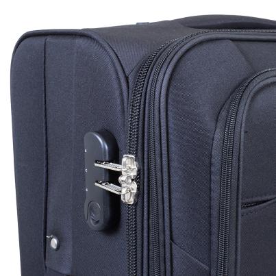 3-teiliges Stoff-Kofferset 'Cremona', schwarz