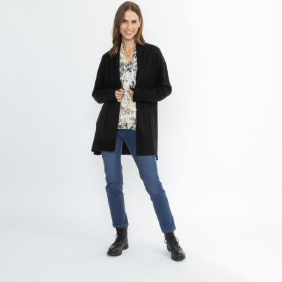 100% KASCHMIR Jacke Schalkragen schwarz