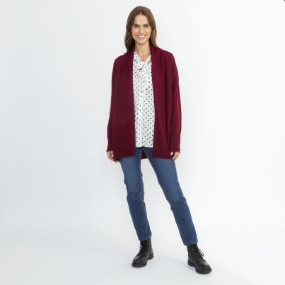 100% KASCHMIR Jacke Schalkragen bordeaux
