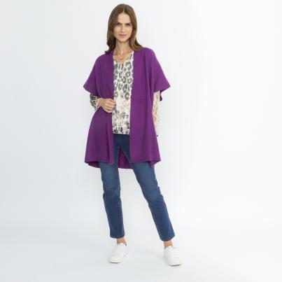 100% KASCHMIR Jacke Poncho-Style violett