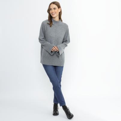 100% KASCHMIR Pullover grau melange