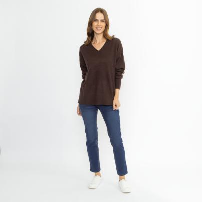 100% KASCHMIR Pullover dunkelbraun