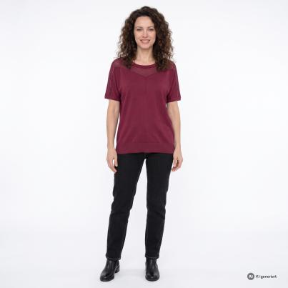 mocca by J. Leibfried Strickshirt weinrot