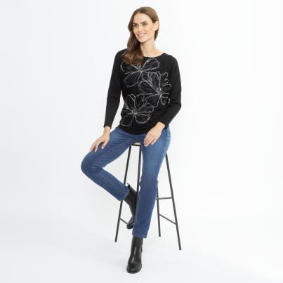 CHRISTIAN MATERNE Damen-Pullover schwarz
