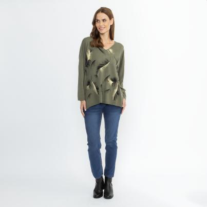CHRISTIAN MATERNE Damen-Pullover oliv