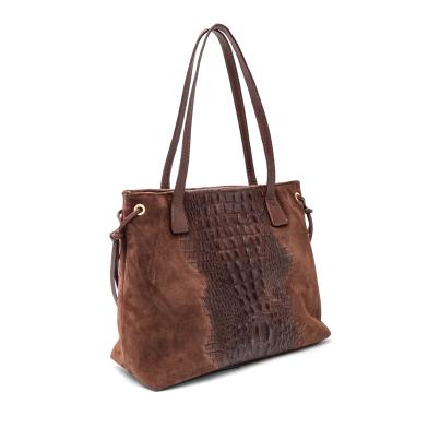 Luca Lorenzo Schultertasche Kroko natural