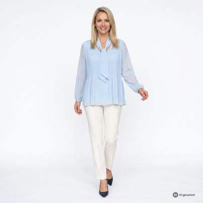 TRENDS by J. Leibfried Plisseebluse hellblau