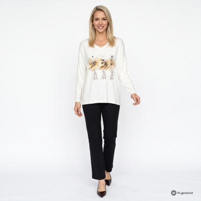 CHRISTIAN MATERNE Damen-Shirt Frauen offwhite