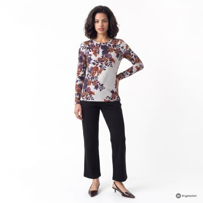 CHRISTIAN MATERNE Damen-Shirt Blumenranken multi